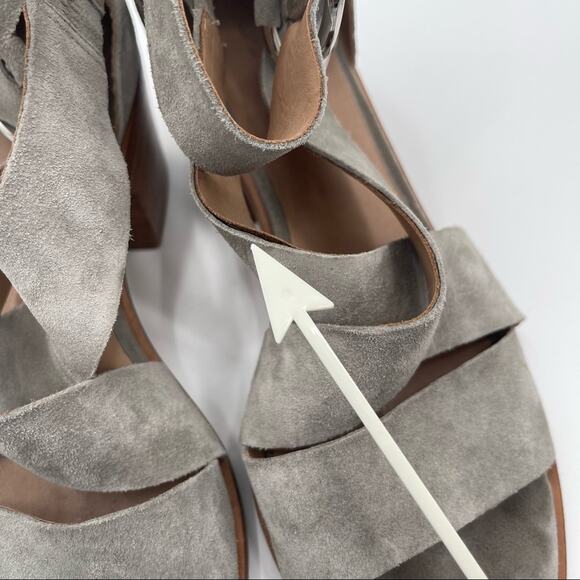 RAG & BONE Mari Block Heel Sandal Gray/Taupe Zipper & Buckle Size 39.5 US 9.5 - Picture 3 of 16